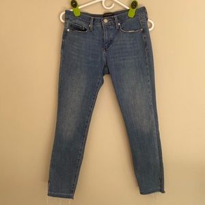 Raw Split Hem Denim Skinny Jean